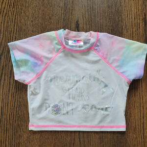 BMagical by Btween White Tie dye Mermaid Cropped Rashguard Size Girl's 7